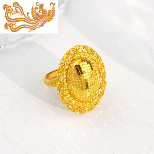 Mrs. Qing's old Phoenix pure gold 999 sparkling dove egg gold ring filigree ring as a Valentine's Day gift for my wife. The ring is about 8.5g.