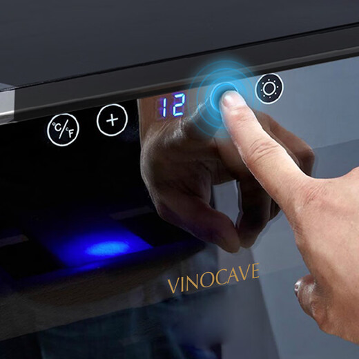 Vinocave constant temperature red wine cabinet moisturizing small mini home living room white wine grape glass refrigerated storage cabinet office small wine cabinet fresh cabinet ice bar ultra-thin mirror glass SC-28AJPM 28 bottles