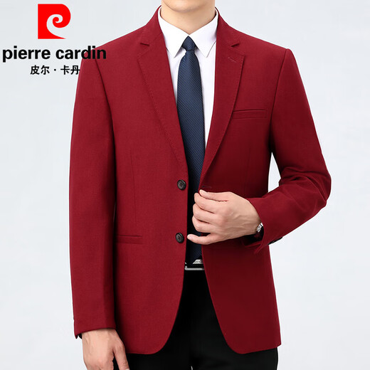皮尔卡丹羊毛西服男外套2024秋冬新款男士休闲西装结婚礼服职场高档单西男 A2303款-藏青 175码(建议146-155斤)
