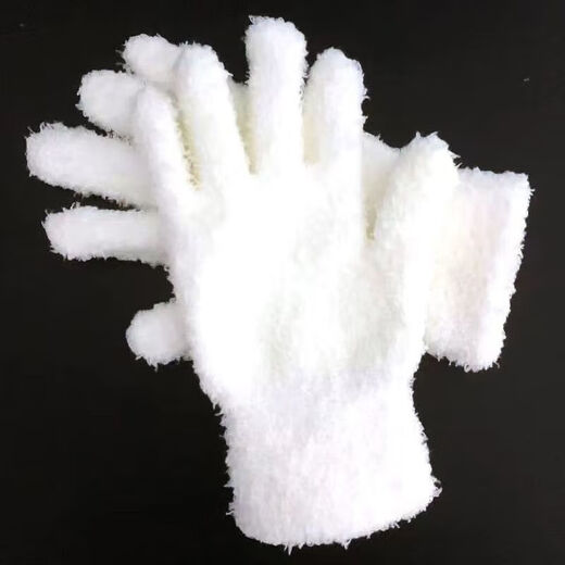 Senyong Wenwan Gloves Thousand Hair Gloves Plate Play Walnut Thickened Plush Wear-Resistant Polishing Pads Cleaning King Kong Wenwan Thickened Thousand Hair Gloves Milk White Two Pairs Length 22cm