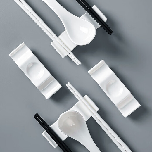 Youlaifu ceramic chopstick holder Chinese dining table public chopstick holder hotel commercial chopstick pillow chopstick holder household chopstick holder pure white chopstick holder (three uses) 5 pack