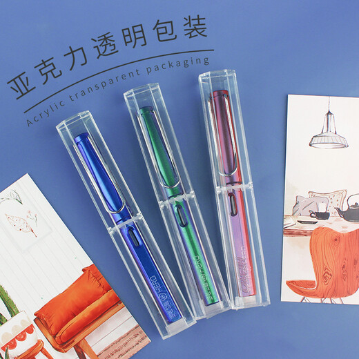 HERO fountain pen 359B positive EF tip thin and thick sheet craft student calligraphy pen (with 6 ink bags attached) iridium gold fountain pen signature pen colorful discoloration green EF tip