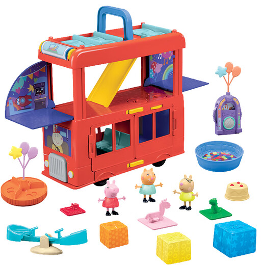 [80% neuf] Peppa Pig Toys Party Party Double-Decker Bus Set Children's's Children's's House, Boys and Girls Anniversaire Graduation Gift
