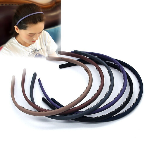 AiChoice frosted toothed hairband Korean temperament non-slip hairpin face wash running yoga headband clip wide-brimmed headwear wide-brimmed black