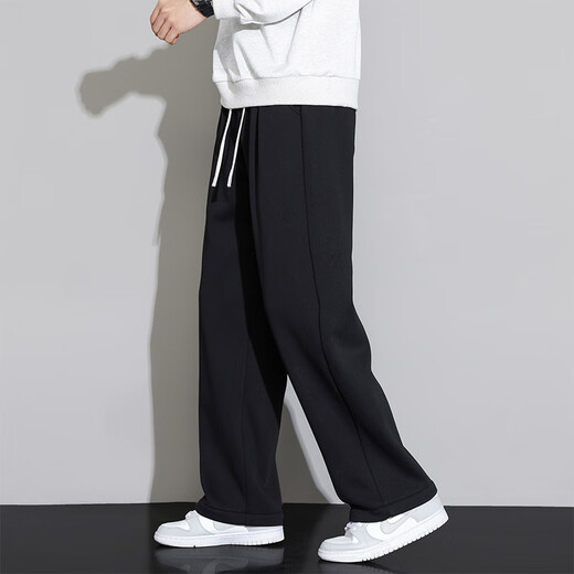 Dust Walker Pants Men's Autumn Loose Straight American Style Heavy Drape High Street Wide Leg Casual Pants Guard Trousers Winter Men's Pants Black XL Recommended 115-135 Jin Jin equals 0.5 kg