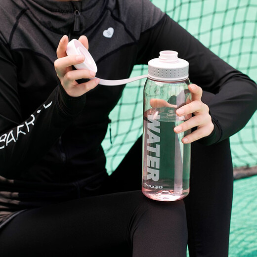 Camellia Extra Large Capacity Plastic Water Cup Men's Portable Water Bottle Space Cup Outdoor Sports Large Water Bottle Blue 1500ml