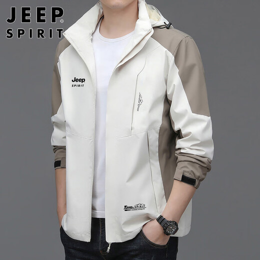 JEEP SPIRIT Jeep Jacket Men's Autumn and Winter Assault Jacket Men's and Women's Windproof Top Men's White Card 3XL