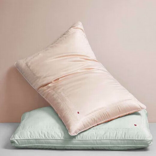 LOVO Life Pillow Silk Pillow Core Antibacterial Silk High-end Adult Low Pillow 47*73cm Green