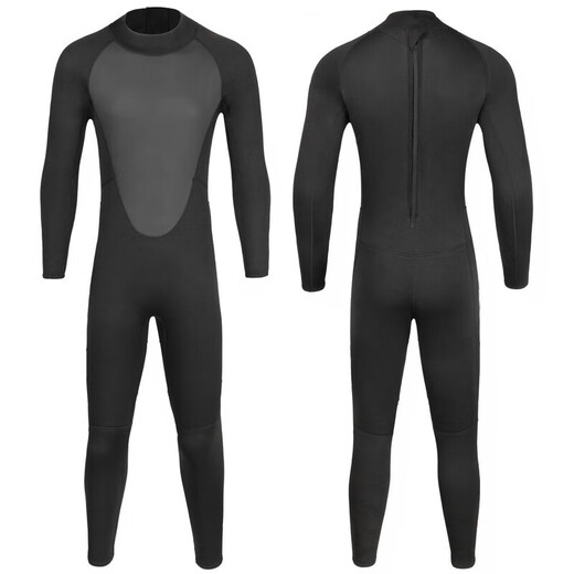 BLUE DIVE wetsuit for men 3mm fine embossed one-piece men's warm and wear-resistant fishing suit jellyfish suit surfing suit swimming and snorkeling 3mm black fine embossed XL