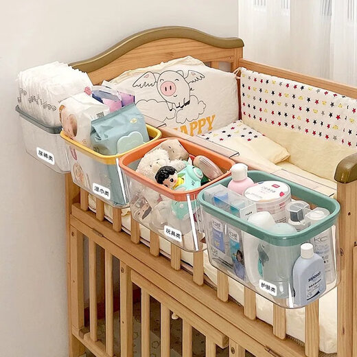Home Goods Bedside Hanging Basket Children's Bedside Storage Bag Baby Playpen Diaper Table Storage Box Baby Green