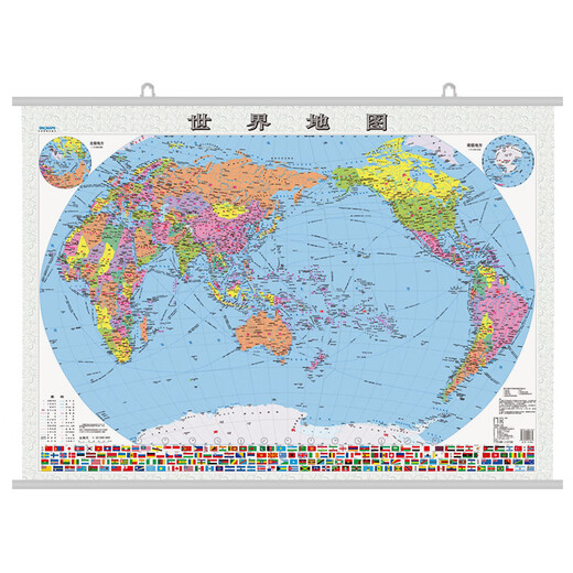 全新修订 升级版 中国地图挂图+世界地图挂图（单张1.1米*0.8米 历史名城古都 生僻字注音 学生地理学习考试、办公家庭装饰  无拼缝 无折痕 筒装挂图 套装共2张）