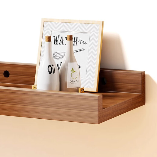 All are wall storage racks, one-word partition display rack, living room wall-mounted shelf organizer, simple wall-mounted shelf rack 60X15CM walnut color