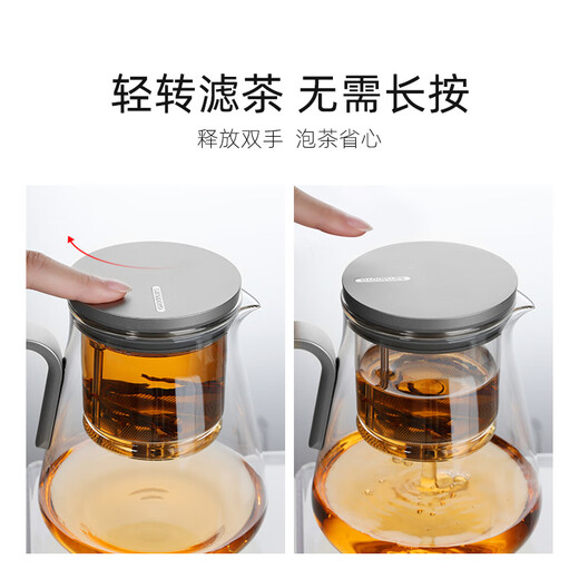 SAMADOYO glass liner elegant cup teapot tea water separation filter tea set 2025 home office teapot gun black 800ml