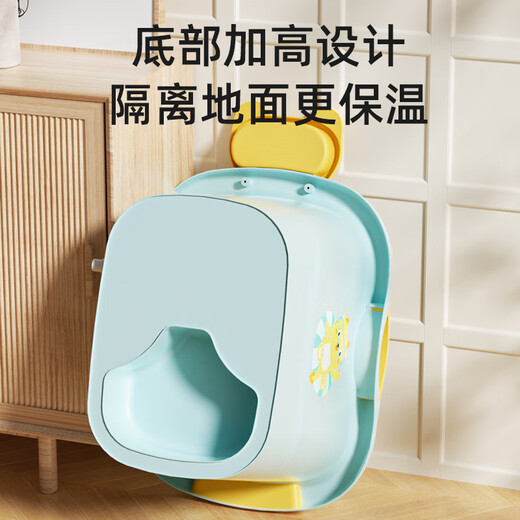 奔麦宝宝洗澡桶儿童泡澡桶婴儿浴桶可坐洗澡盆大号游泳桶小孩家用保温 中号(感温)米+电动花洒