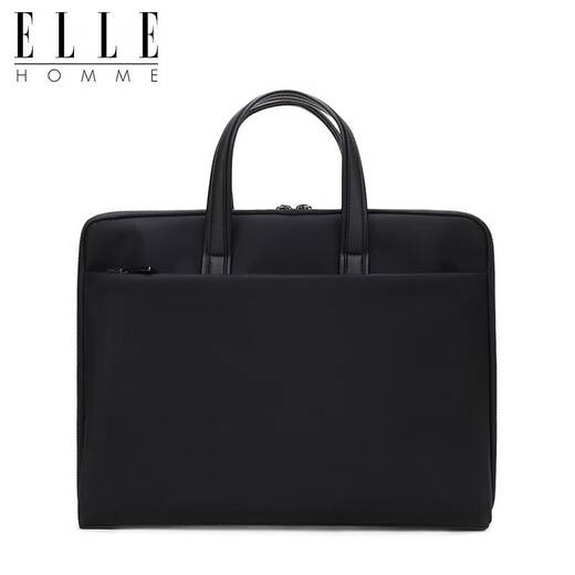 ELLE HOMME Business Men's Briefcase Nylon Composite Canvas Handbag Casual Computer Bag Men's Bag 03510 Black