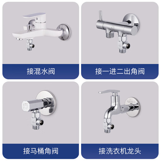 Submarine FH1/2F*1/2M angle valve one in two out three way water distributor body copper chrome plated bright surface no switch water distributor