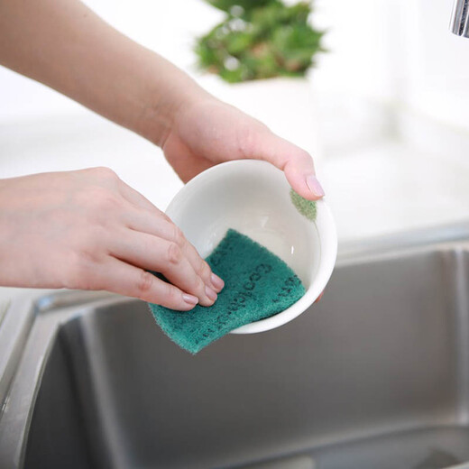 3M Scotch kitchen scouring pad, hotel catering industry dishwashing cloth, pot cleaning cloth, household cleaning rag 6105 small size * 1 pack (iron pot and dish)