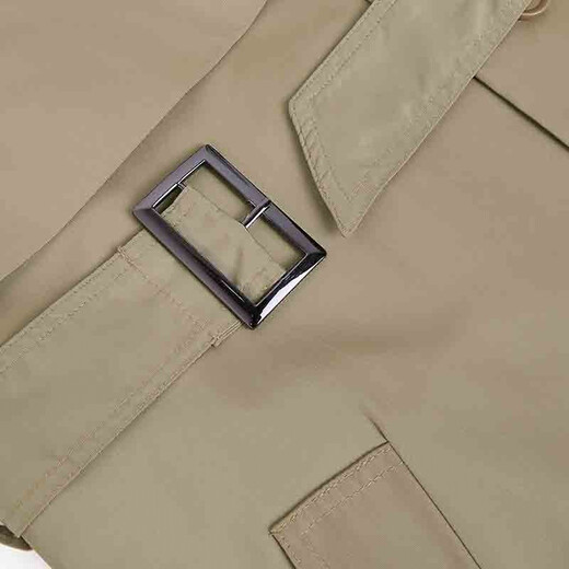Meetmetro Mayer gabardina de color caqui para mujer 2025 otoño nuevo delgado revestimiento de chaqueta de moda
