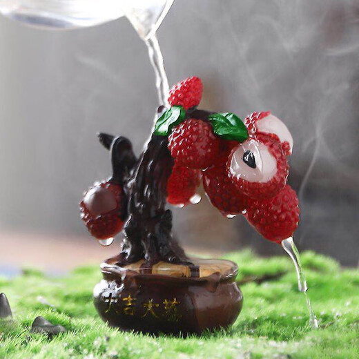 Porcelain brand tea tea set (cipaiming teaset) Porcelain brand tea lychee tea pet potted plant ornaments that change color when exposed to hot water, creative personalized tea ceremony tea set accessories <Daji Dali-potted plants> color-changing tea pet