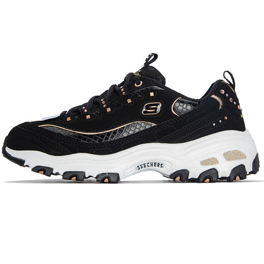 Женская обувь Skechers, новые осенние туфли Panda Panda, модные, модные высотные кроссовки с толстыми толстыми гостями, повседневные туфли с низкой вершиной 11979-Bkgd 35
