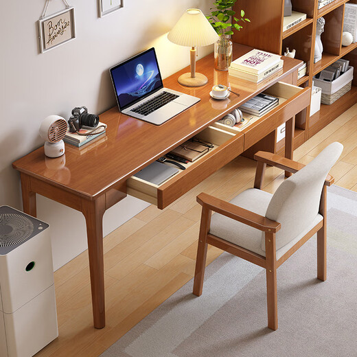 LUOSEN solid wood desk home small apartment office study table bedroom study ultra-narrow writing desk computer desk 1.2m single table