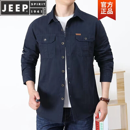 Jeep Spirit Primavera y otoño Camisa de algodón largo de algodón largo