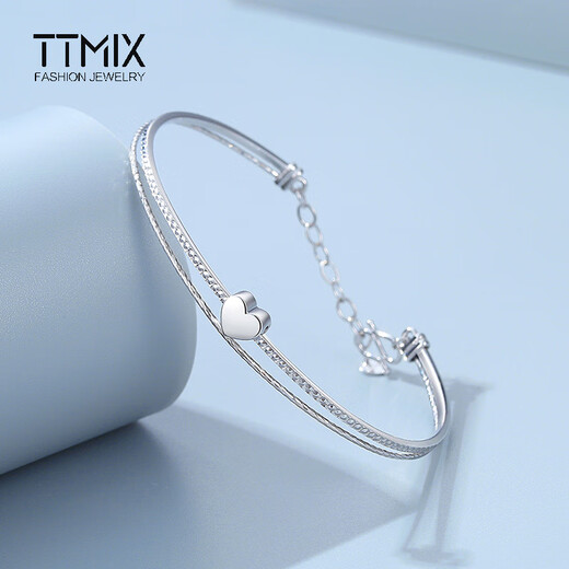 TTMIX fashionable platinum bracelet for women pt950 love platinum bracelet chain heart shape for girlfriend 7.3-7.5g 56mm