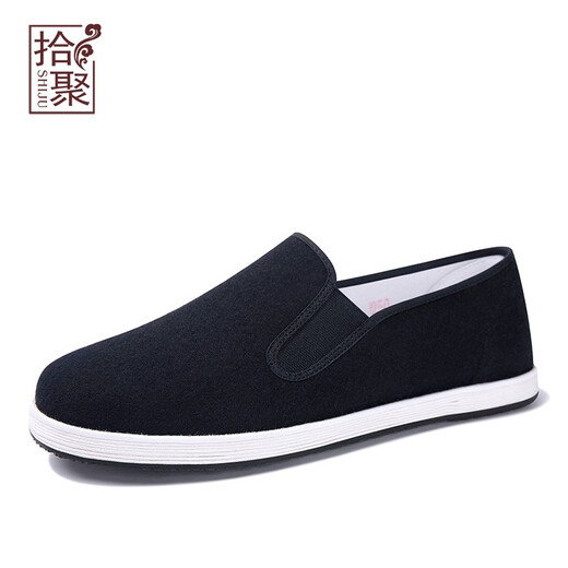 Shiju Frühlings- und Herbst-alter Peking-Stoffschuhe Herrenschuhe Wolle High-End-Traditionelle Stoffschuhe faule atmungsaktiv