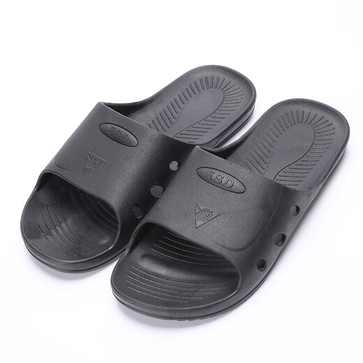 Anmeishang Spu Antistatic Pantoffers Schwarzes quadratisches ESD Schwarz Standard Sommer Elektronische Fabrik Staubfreie Workshop Anti-Odor- und Anti-Slip-Arbeitsschuhe Größe 44 AMS702-1