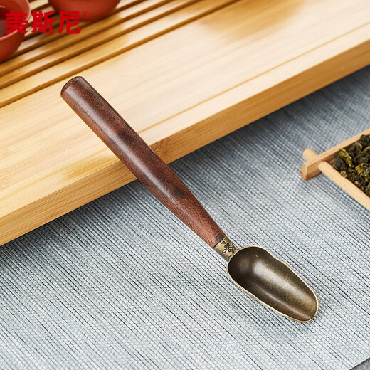 Mesni Tea Spoon Tea Spade Kung Fu Tea Set Accessories Household Measuring Spoon Single Solid Wood Tea Spoon Tea Special Spoon Tea Ceremony Spare Parts Buddha's Hand Tea Spoon