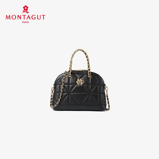 梦特娇（MONTAGUT）包包女包2025新款链条包手提小包贝壳包羊皮轻奢单肩斜挎包送女友 黑色RA612075101