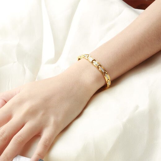 Fat Donglai's same 18K rose gold bracelet feels niche, light luxury, colored gold for women, does not fade, temperament rose gold (+ adjuster) 20cm