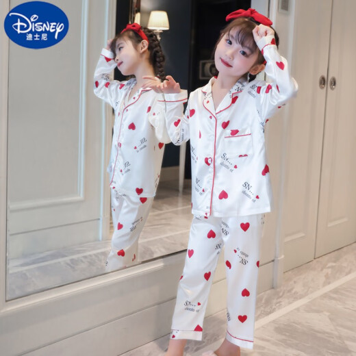 
Disney Girls Ice Silk Pure Cotton Pajamas Children's Summer Thin Medium and Large Children's Baby Set Spring and Summer Air Conditioning Home [Short Sleeve Trousers] 1049 Pink 150 S Size (suitable for weight 65-85 Jin [Jin equals 0.5 kg])