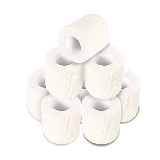 Xunhekang elastic self-adhesive sports bandage ankle strap pet plaster foot elastic football basketball ankle and wrist tape 5.0cm*4.5M white 8 rolls