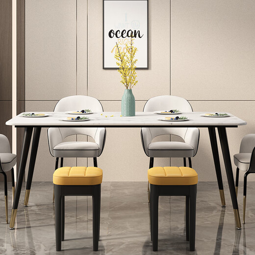 Aimeisui dining chair home modern minimalist living room and restaurant stackable stool solid wood light luxury round stool dressing table square chair solid wood stool surface white