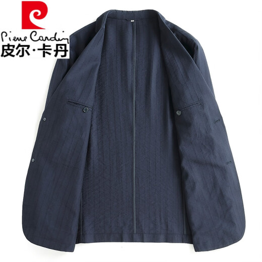 皮尔卡丹天丝西服男夏季薄款商务休闲西装防晒超轻薄新款黑色单西外套 黑色 175/50