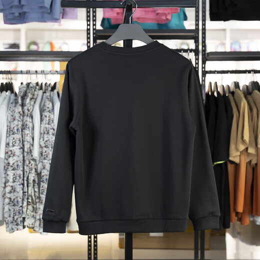 LI NING SUDSIRT Men's 2023 New Winter Sports Tending Series más Velvet cálido sudadera de jaleo AWDT753 AWDT753-4 Negro L