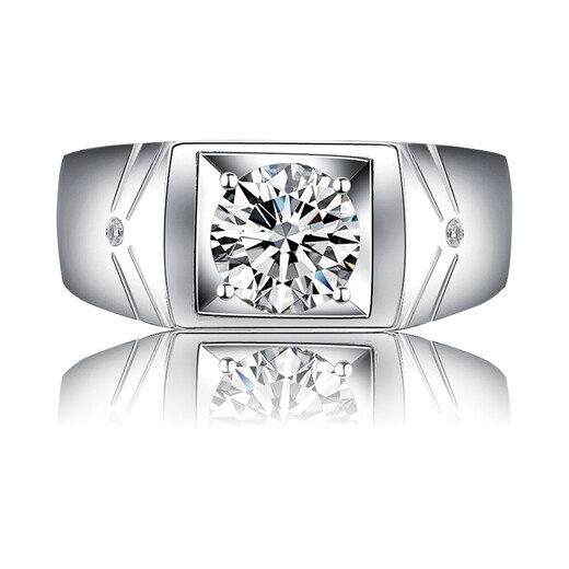 AVHE platinum ring large carat artificial laboratory-grown diamond real diamond ring temperament men's ring engagement gift Chinese Valentine's Day platinum men's ring 1 carat diamond (D/VVS/3EX/N) 9-20 circle can be noted
