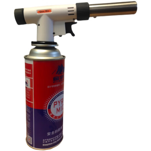 Kezhituyuuyuu Küche Sprühpistole Backgrill Sprühpistole Kartentyp Luftsprühpistolenkopf Gas Zündung Sprühkopf Brennen Schwein Haar 9904 neue Generation Sprühpistole + 2 Gase können umgekehrt werden
