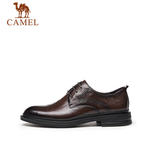 Camel (CAMEL) Derby lightweight and comfortable scratched cowhide business formal men's leather shoes GE12235360 Brown 42