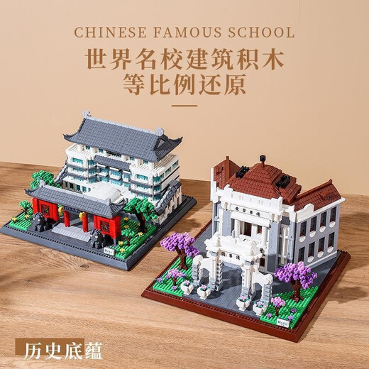 清华复旦北京大学名校建筑拼装积木兼容乐高模型儿童高难度玩具 【中山大学】3523PSC