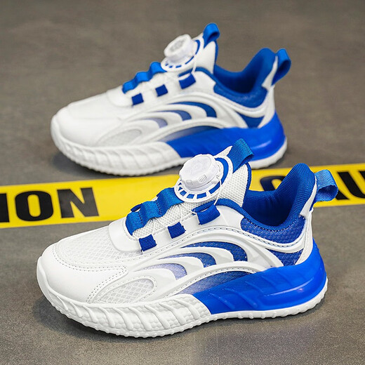 Hongxing Children's Sports White Shoe для детей в летней новой студенческой сетчатой ​​сетчатой ​​сетчатой ​​сетке средней крупной детской ротари -пряжки повседневная кроссовка LS9903 Белые 29