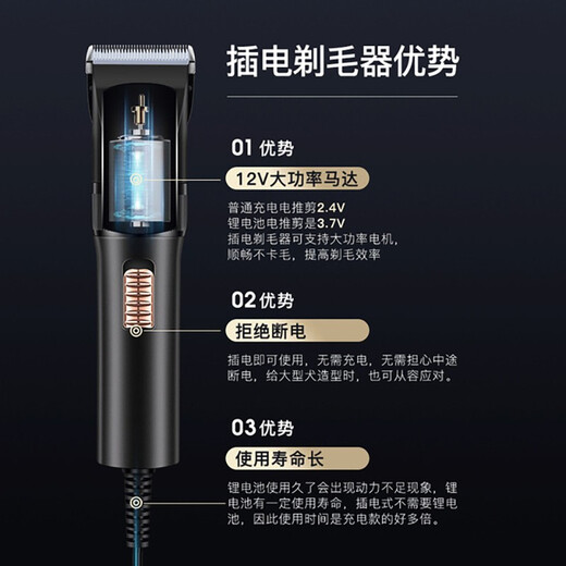 Baby Story Dog Shaver Large Dog High Power Pet Shaver Pet Hair Clipper Dog Hair Clipper Cat Shaver Pet Shaver Standard Package + Spare Head