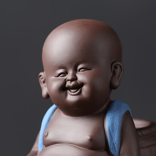 Yuxuan's new Internet celebrity purple clay tea pet attracts wealth, urine boy tea tray accessories, exquisite ornaments, can raise water-squirting little monk tea boy to pee, new product urine boy vibration-Lanyi