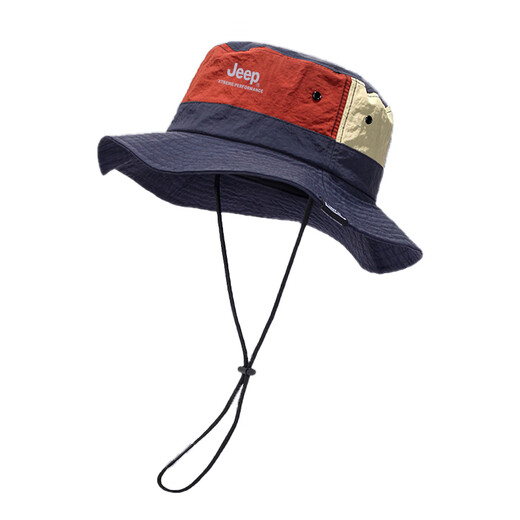 Jeep fisherman hat men's and women's sun protection hat summer foldable sun hat outdoor fishing waterproof breathable mountaineering hat navy one size one size