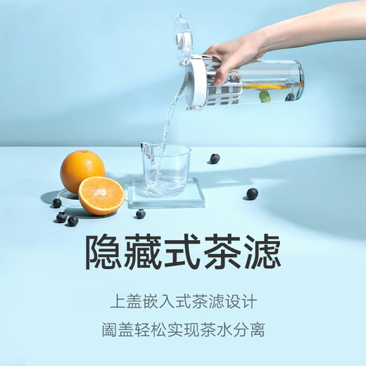 Mijia Xiaomi Tritan water cup 600ml large capacity sports plastic cup multifunctional fitness shaker cup with tea filter dark gray 600ml