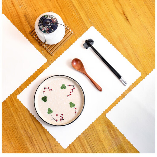 Disposable placemats, Japanese style disposable placemats, Japanese style placemats, Japanese shop mats, table mats, thickened absorbent paper mats, white empty cicada (100 sheets)