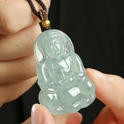 Phoenix Jewelry Ice Jade Guanyin Pendant Men's Gold Beads Natural Jade Necklace Jade Pendant Price Guarantee 11.11