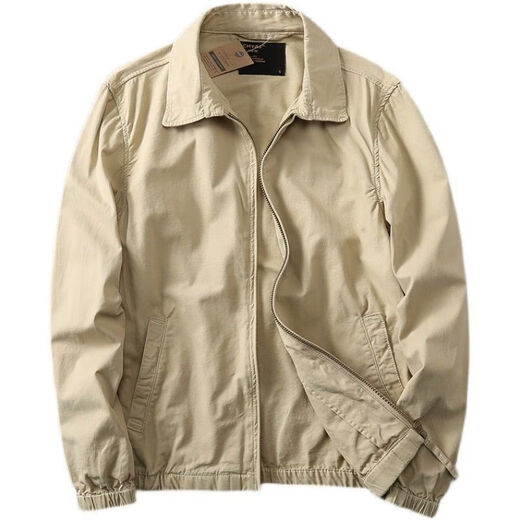 Ranwei Ferre American Casual Jacket Jacket Men's Men's Men's Spring and Automne Thin Style d'âge moyen et jeunes vêtements de travail polyvalents Simple Top Top Military Green-13068 XL Recommandé 140-160jin [Jin est égal à 0,5 kg]