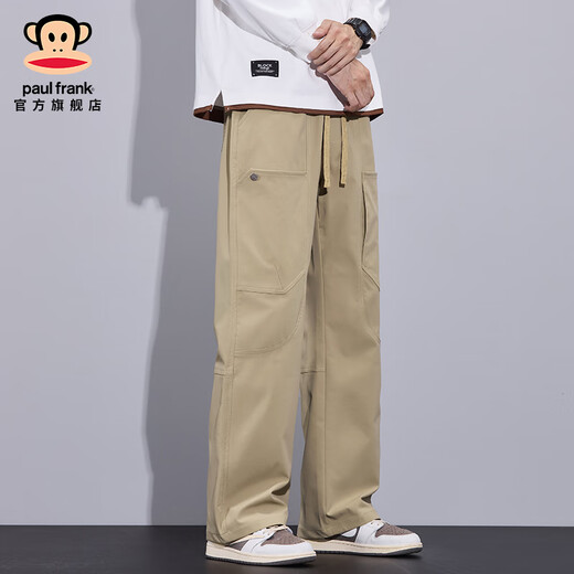 Big Mouth Monkey (Paul Frank) Native An Yesk Veste de bataille Trendy Brand Working Pants Men's Automne Loose Sports Pantalon Pantalon Pantalon polyvalent Men Pantalon long Pantalon 9885H Khaki [Authentique officiel] M [suggéré 85-100jin [Jin est égal à 0,5 kg]]]